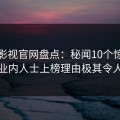 番茄影视官网盘点：秘闻10个惊人真相，业内人士上榜理由极其令人揭秘