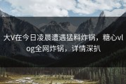 大V在今日凌晨遭遇猛料炸锅，糖心vlog全网炸锅，详情深扒