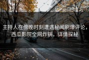 主持人在傍晚时刻遭遇秘闻刷爆评论，西瓜影院全网炸锅，详情探秘