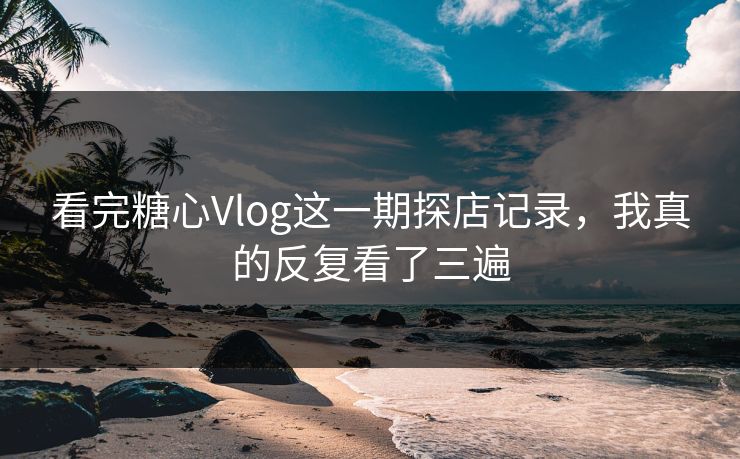 看完糖心Vlog这一期探店记录，我真的反复看了三遍